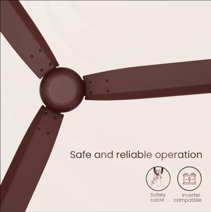 SPINKS  SERIES-4 COPPER 1200 mm Ceiling Fan for Home | BEE Star Rated Energy Efficient Fan | Superior Air Delivery | HighSpeed | 5 Years Warranty | (Lustre Brown), Pack of 1