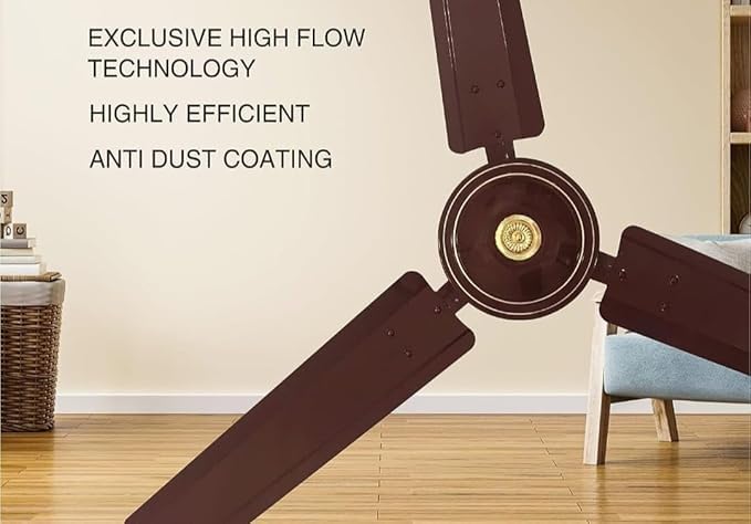 SPINKS VOLTOS SERIES-4 COPPER 1200 mm Ceiling Fan for Home | BEE Star Rated Energy Efficient Fan | Superior Air Delivery | HighSpeed | 5 Years Warranty | (Lustre Brown), Pack of 1