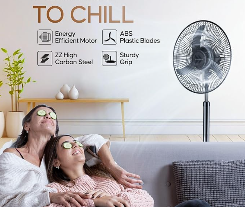 SPINKS OSCILLATION MOVING High Speed 2400 RPM Mark-2 (16 Inches) 400 MM Bullet Fan/Pedestal Fan/Farrata Fan With Adjustable Height with X-Flow with 5 Year Manufactured Warranty (BLACK SILVER)